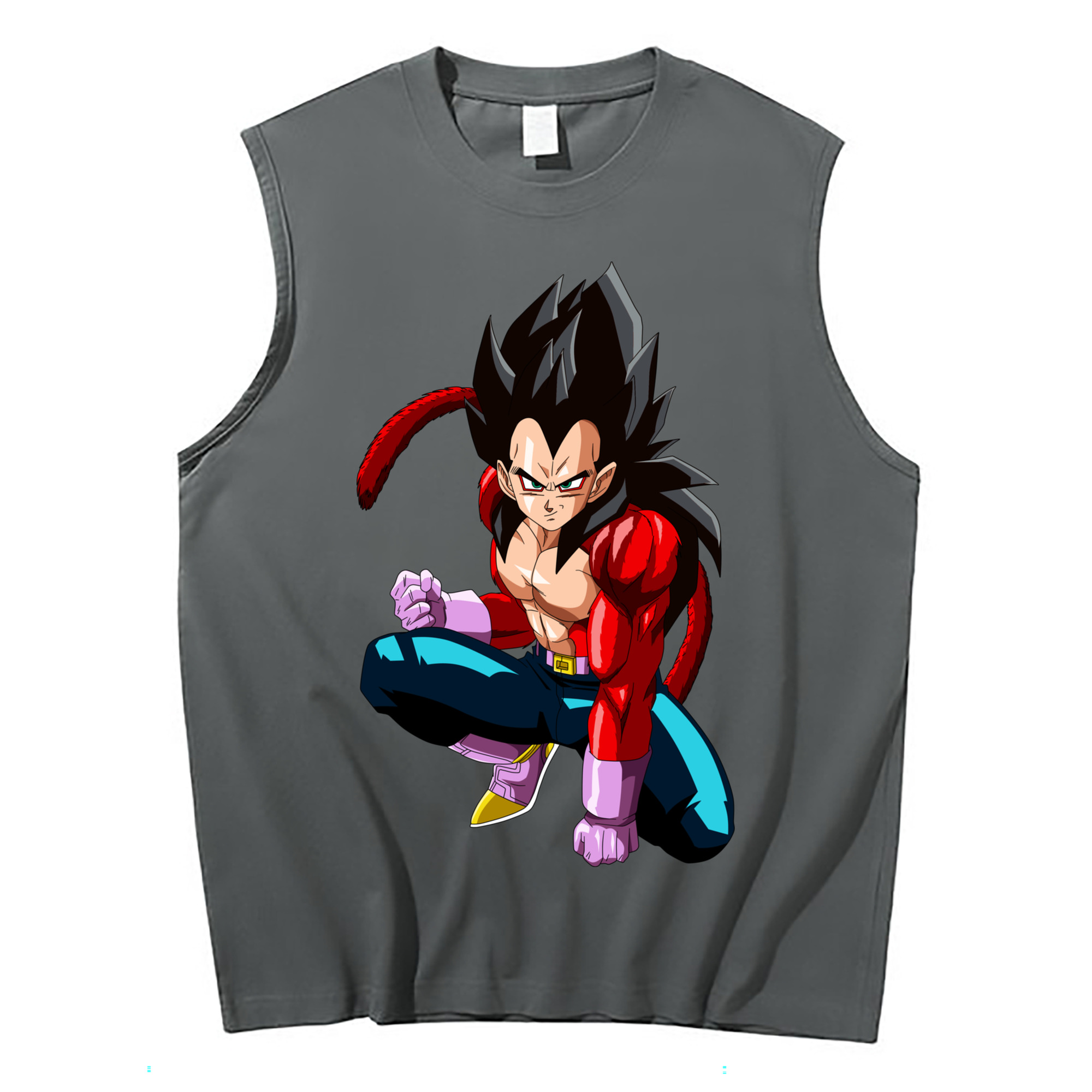 （画像用） ドラゴンボール ベジータ四世（Bejīta Yonsei）DRAGON BALL Vegeta IV コットン100％タンクトップ（フロントプリント）